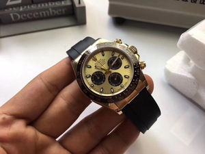 ar factory replica Rolex Daytona series champagne Champagne tape men's watch, the latest Rolex