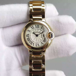 ساعة كارتييه تايمليس بلو بالون النسائية ، ساعة ذهبية ، حركة كوارتز سويسرية (صغيرة 28.6).