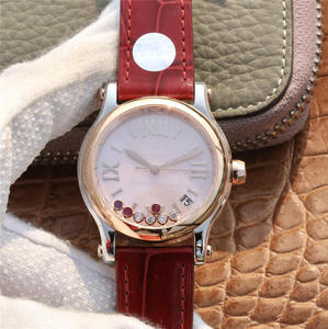 YF Chopard 30th Anniversary Special Model Ladies Watch Leather Strap Automatic Mechanical Movement