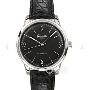 FK Glashütte الأصلي 1-39-52-10-02-01 الرجال حزام الميكانيكية ووتش لوحة سوداء.