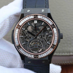 TF Hublot (Hengbao) سلسلة HUBLOT ساعة ميكانيكية لامعة للرجال من الماس T