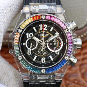 HB Hublot BIG BANG سلسلة 411.JX.4802.RT المطاط حزام التلقائية ساعة الرجال الميكانيكية.