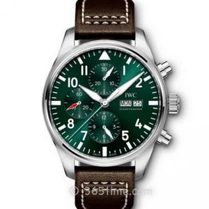 ساعة ZF IWC Pilot Chronograph Series IW377726 Green Face Chronograph Mechanical Men's Watch.