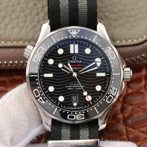 VS Factory Omega Seamaster Series 300M ساعة ميكانيكية للرجال من النايلون.