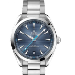 VS Omega 220.10.41.21.03.002 لوحة نمط أفقي من Seamaster 150M "خشب الساج" بسطح أسود وإبرة خضراء ، حزام من الفولاذ المقاوم للصدأ ، نسخة طبق الأصل 8