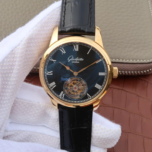 Glashütte Original Senator Series 94-11-01-01-04 True Tourbillon Watch White Plate with Diamonds - إضغط الصورة للإغلاق