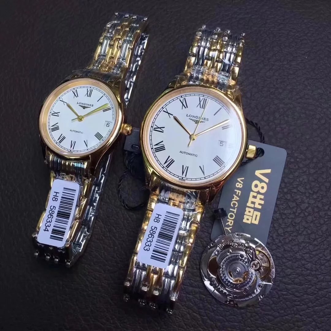 V8 factory Longines Luya series L4.860.4 automatic mechanical couple pair watch (unit price) - إضغط الصورة للإغلاق