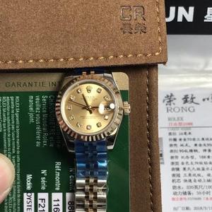 Taiwan Evergreen Kvinders 28mm Datejust Ring Crown, Steel Band (Medium Gold Part) er alle dækket med 18K guld Automatisk mekanisk bevægelse