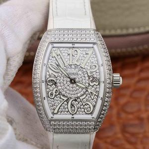 Franck Muller Vanguard V32 Women's Watch Oprettelsen af uret er inspireret af dens smukke design og unikke form, med sol præget ringer