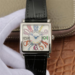 Z6 Franck Muller Master Square Series Ladies Watch Blue Belt Watch schweiziske Original Ronda Quartz Bevægelse