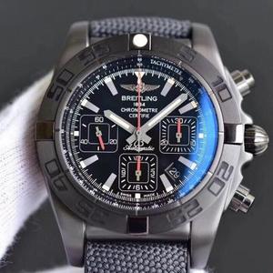 GF Breitling Mekanisk Chronograph Pilot 44mm Watch Den eneste autentiske model version på markedet rustfrit stål rem