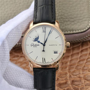 Glashütte Original kongresmedlem Big Date Moon Phase Watch Mænds Watch læderrem automatisk mekanisk bevægelse