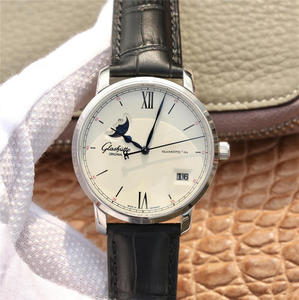 Glashütte Original kongresmedlem Big Date Moon Phase Watch Mænds Watch læderrem automatisk mekanisk bevægelse