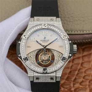 Hublot Hublot Big Bang Series Real Tourbillon Diamond Edition Gummirem manuelt Hule Top udskåret Real Kassette Bevægelse Mænds Watch