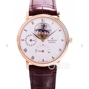 JB Factory Blancpain Classic Series 6025-1542-55 sort-faced ægte tourbillon mænds ur, opgradering 1: bevægelsen er mere pyntet med vask, og