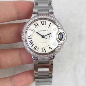 JF nyt produkt CARTIER Cartier blå ballon serie medium 33MM 1:1 shell ærme udstyret med importeret mekanisk bevægelse