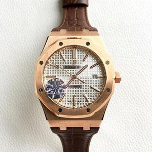 【JF】Audemars Piguet AP15400 Mænds Guld Sag White Face Funktioner Timer, Minutter, Sekunder, Kalender Movement Mænds Watch