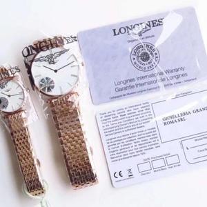 JF Nye Longines Garland Series Couple Watch 36mmL420 Quartz Movement Mænds Watch 24mmL420 Quartz Movement Women's Watch