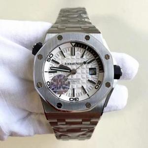 JF salg konge Audemars Piguet AP Royal Oak 15703 serien hvid overflade stål bælte version V8 version udstyret med 3120 bevægelse model 15710