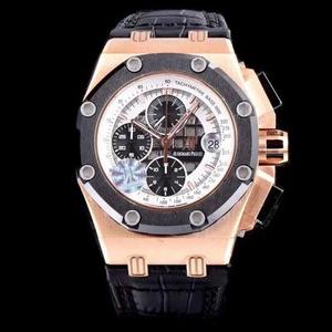 JF-butik AP Audemars Piguet RB2-serie udstyret med kopier Audemars Piguet Cal.3126 automatisk kronografbevægelse stålskal keramisk ring.