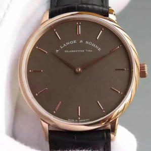 MKS Langsachsen Ultra-tynde serie Mænds Automatisk Mekanisk Watch Rose Gold Grey Plate