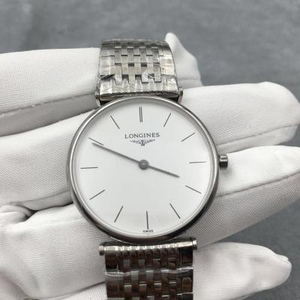 Longines Garland serien importeret kvarts bevægelse, enkel og elegant hvid plade, både mænd og kvinder kan bære