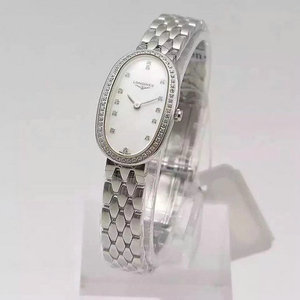 Taiwan fabrik produceret Longines oval hvid plade damer kvarts ur diamant version