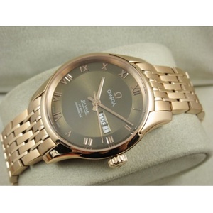 Swiss Watch Omega OMEGA Butterfly Series Herreur 18 K fuldroset guld mekanisk gennembundsur.