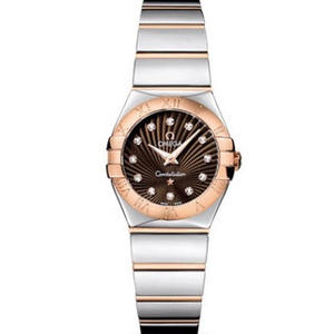 Omega Constellation Series Quartz Ladies Watch Importeret schweiziske Quartz Movement Coffee Face Rose Gold