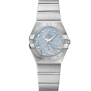 Den stærkeste Omega Constellation serie på markedet 123.10.27.60.57.001 Ladies Quartz Watch Blue Face Model High Configuration med Fake og True Nothing.