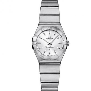 V6 Omega Constellation Series Ladies Quartz Watch 27mm En til en indgraveret ægte hvid noodle Ding skala