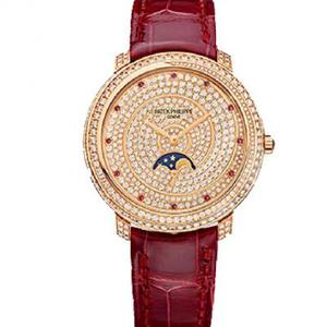 En til en præcision efterligning Patek Philippe Komplikation Series 4968/400R-001 diamant damer mekanisk ur