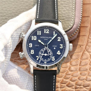 GR Patek Philippe's tidszone funktion ref.5524 Calatrava Aviator's rejse tid ur serie er fantastisk! Herreur