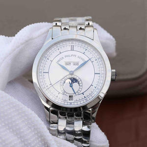 Patek Philippe 5396 Super Replica Komplikation Chronograph Series Mænds Automatisk Mekanisk Watch Moon Fase White Plate