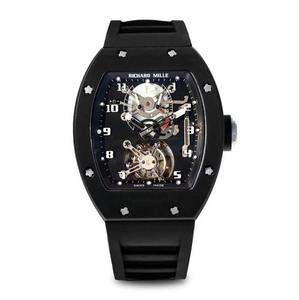 JB Richard Mille RM001 Real Tourbillon Upgrade Edition Mænds Ur Gummi Strap Tourbillon Movement