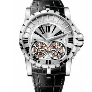 JB Roger Dubuis King Series RDDBEX0250 dobbelt flyvende tourbillon, udstyret med to flyvende sande tourbillons for stabil drift, det mest værdifulde kompleks i historien