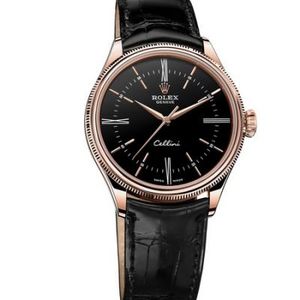 Rolex Rolex Cellini-serie, replika 3132 automatisk mekanisk bevægelse, 316 rustfrit stål kuskindstrop herreur.