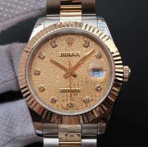 Rolex Datejust II serie 126333 guld-dækket version, ren 18k guld-dækket, guld-dækket tykkelse 15 mikron, rem guld vægt 2,22 gram, ring guld vægt