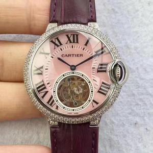 TF produceret nyt produkt Cartier blå ballon serie diamant-besat kvinders tourbillon top version bælte ur