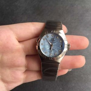 V6 Factory Omega Constellation Series Damer Mekanisk Watch Naturlige Mor-of-Pearl Dial