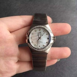 v6 Indgraveret Omega Constellation Series Ladies Mekanisk Watch 27mm Små og udsøgte