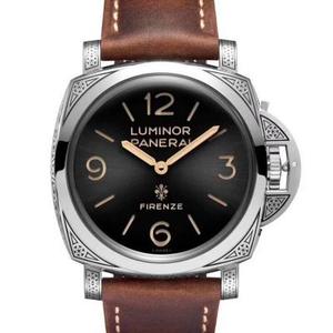 V9 Pei PAM00972 Italien Firenze Firenze butik udskårne modeller bælte ur P3000 manuel snoede bevægelse