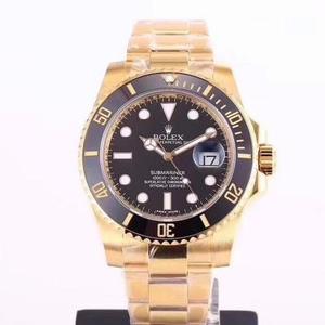 VR.Factory bygger igen den kejserlige 18K guld Rolex Submariner-serie bedste 18K guldversion Submariner.