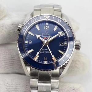 Omega XF Ocean Universe 43.5mm fire hænder med Gmt funktion til at justere tiden og den lille anden hånd kan stoppe rustfrit stål rem