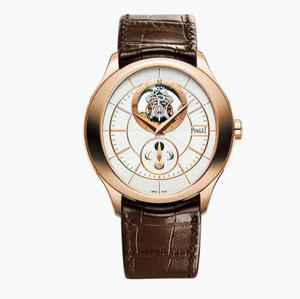 R8 Piaget BIack Tie serien ultra-tynde månefase tourbillon ur bælte se ultra-tynde manuel snoede månefase tourbillon bevægelse mænds ur