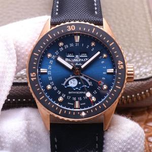 TW Blancpain Fifty Hunts Serie 5054 Roségold Schwarz Scheibe Mondphase Automatische Herrenuhr