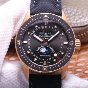 TW Blancpain Fifty Hunts Serie 5054 Weiß Stahl blau Gesicht automatische mechanische Herrenuhr