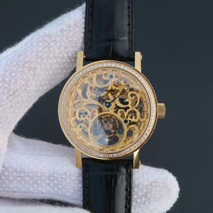 LH Breguets neuestes leeres echtes Schwungradgehäuse aus 18 Karat Gold, echtes Tourbillon.