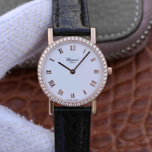 MG Chopard CLASSIC Serie 127387-5001 Damen rose gold Diamant Edition Quarzwerk Damenuhr (kann mit schwarzen und braunen Gürteln ausgestattet werden)