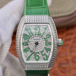 Franck Muller Vanguard V32 Damenuhr, die Uhr ist inspiriert von ihrem schönen Design und einzigartige Form, mit Sonnenprägung Zifferblatt gesetzt